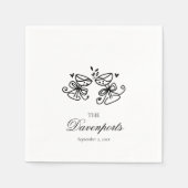 Elegant Whimsical Champagne Bow Bridal Wedding Serviette (Vorderseite)