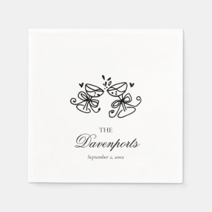 Elegant Whimsical Champagne Bow Bridal Wedding Serviette