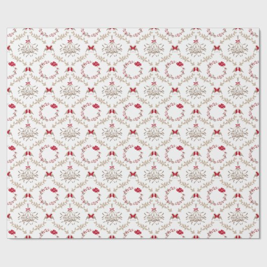Elegant Whimsical Christmas Damask Geschenkpapier (Flach)