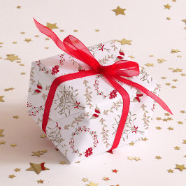 Elegant Whimsical Christmas Damask Geschenkpapier