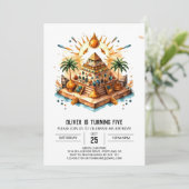 Elegant Whimsical Custom Pyramids Geburtstag Einladung (Stehend Vorderseite)