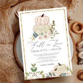 Elegant Whimsical Floral Pumpkin Herbsthochzeit Einladung