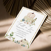 Elegant Whimsical Floral Pumpkin Herbsthochzeit Einladung