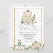 Elegant Whimsical Floral Pumpkin Herbsthochzeit Einladung (Vorderseite)