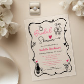 Elegant Whimsical Hand Drawn Bridal Shower Acryleinladungen