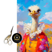 Elegant Whimsical Ostrich Decoupage Seidenpapier