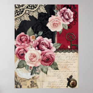 Elegant Whimsical Romantic Gothic Vintag Poster