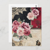 Elegant Whimsical Romantic Gothic Vintag Postkarte (Vorne/Hinten)