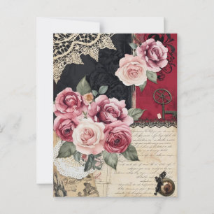 Elegant Whimsical Romantic Gothic Vintag Postkarte