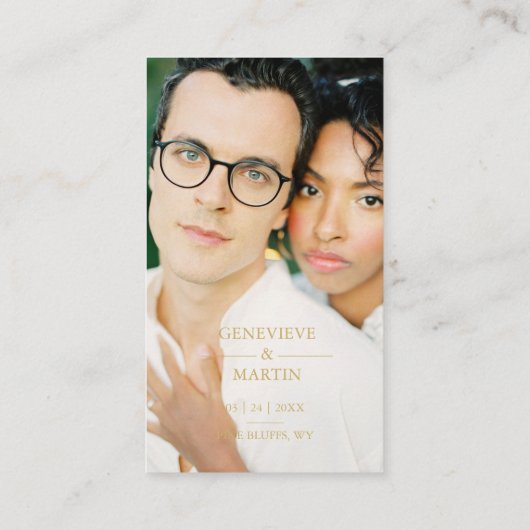 Elegant Whimsical Script Photo Qr Code Wedding Begleitkarte (Rückseite)