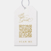 Elegant Whimsical Script Photo Qr Code Wedding Geschenkanhänger (Vorderseite)