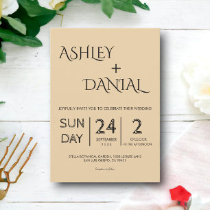Elegant Whimsical Stylish Simple Modern Wedding Einladung