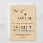 Elegant Whimsical Stylish Simple Modern Wedding Einladung (Vorderseite)