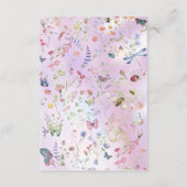 Elegant Whimsical Wildblume Pink Begleitkarte (Rückseite)