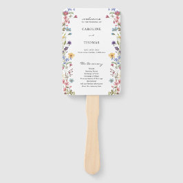 Elegant Whimsical Wildflower Bloom Wedding Program Fächer