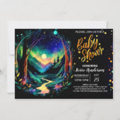 Elegant Whimsical Woodland Baby Shower Einladung (Vorderseite)