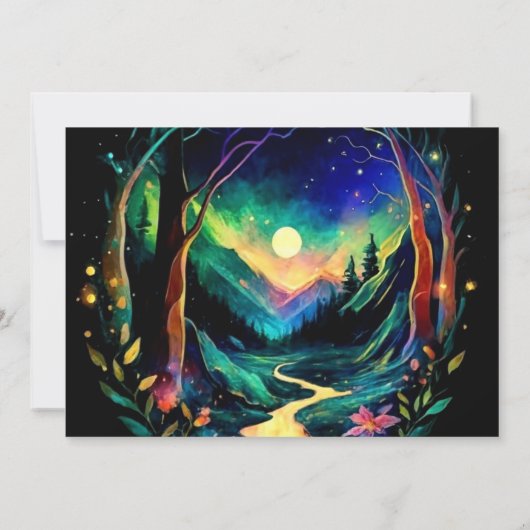 Elegant Whimsical Woodland Baby Shower Einladung (Rückseite)