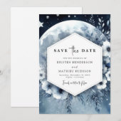 Elegant Whimsy Moonlit Wedding Save The Date (Vorne/Hinten)