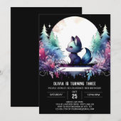 Elegant Whimsy Wolf Birthday Einladung (Vorne/Hinten)