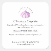 Elegant Whipped Cream Bakery Ingredient Quadratischer Aufkleber (Vorderseite)