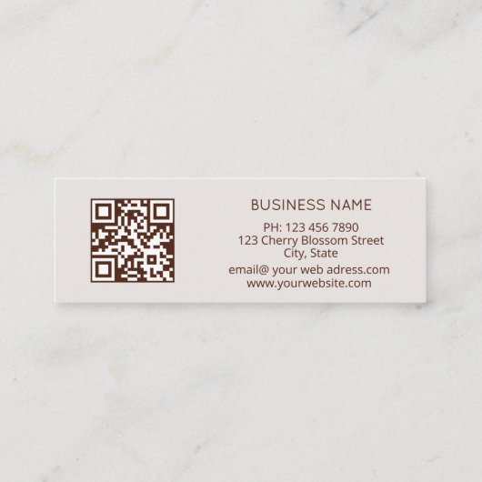 Elegant White 3D Magnolia Mini Visitenkarte (Rückseite)