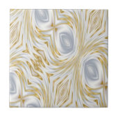Elegant White and Gold Abstract Swirl Pattern Fliese (Vorderseite)