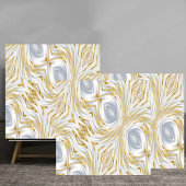 Elegant White and Gold Abstract Swirl Pattern Fliese