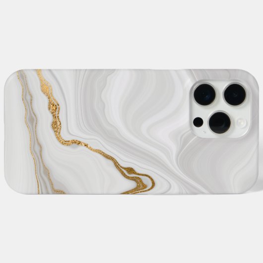 Elegant White And Gold Marble Case-Mate iPhone Hülle (Rückseite (Horizontal))
