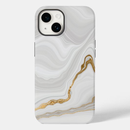 Elegant White And Gold Marble Case-Mate iPhone Hülle (Rückseite)