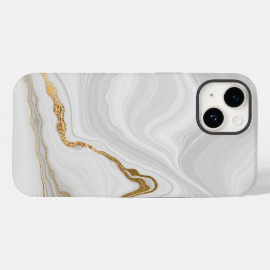 Elegant White And Gold Marble Case-Mate iPhone Hülle (Rückseite (Horizontal))