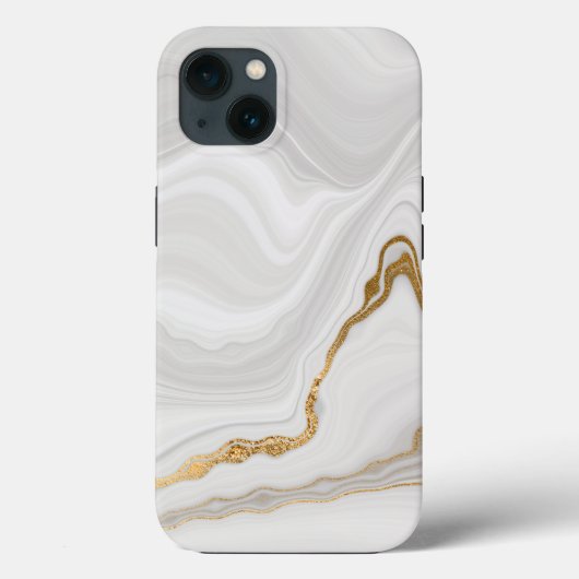Elegant White And Gold Marble Case-Mate iPhone Hülle (Rückseite)