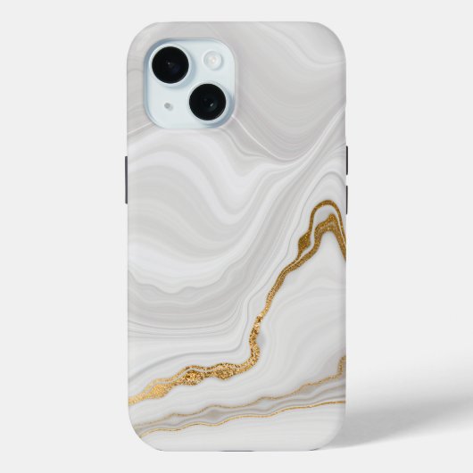 Elegant White And Gold Marble Case-Mate iPhone Hülle (Rückseite)