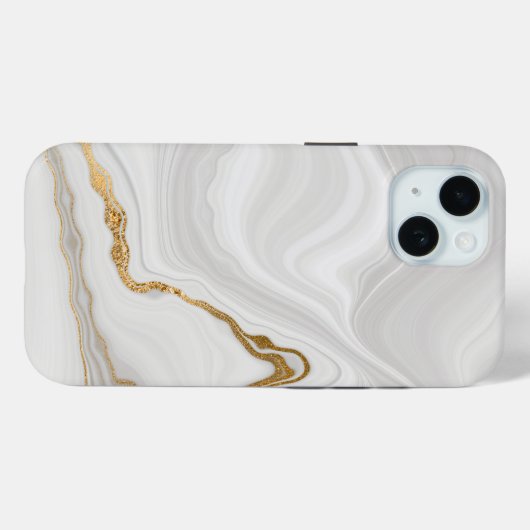 Elegant White And Gold Marble Case-Mate iPhone Hülle (Rückseite (Horizontal))