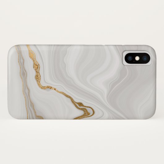 Elegant White And Gold Marble Case-Mate iPhone Hülle (Rückseite (Horizontal))