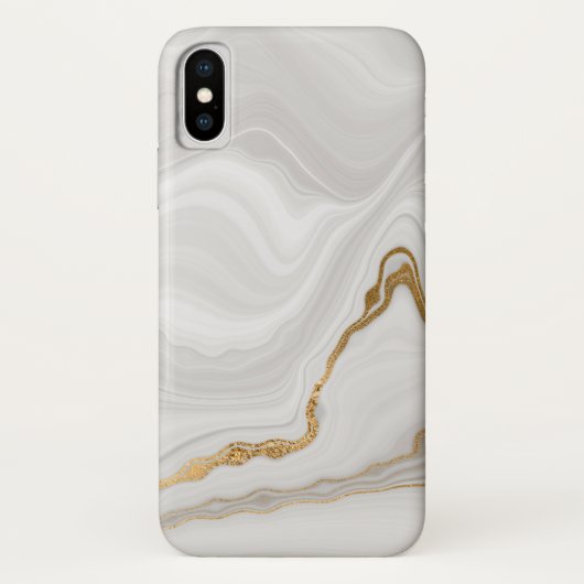 Elegant White And Gold Marble Case-Mate iPhone Hülle (Rückseite)