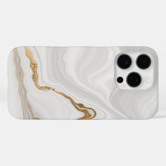 Elegant White And Gold Marble Case-Mate iPhone Hülle (Rückseite (Horizontal))