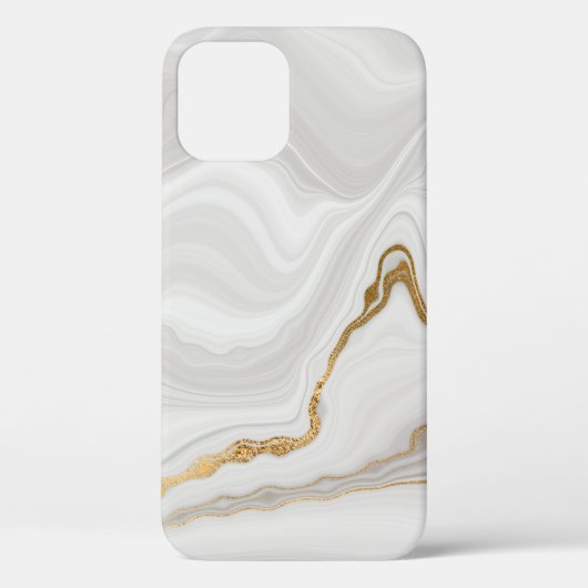 Elegant White And Gold Marble Case-Mate iPhone Hülle (Rückseite)
