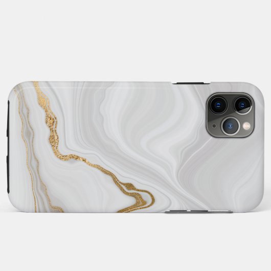 Elegant White And Gold Marble Case-Mate iPhone Hülle (Rückseite (Horizontal))