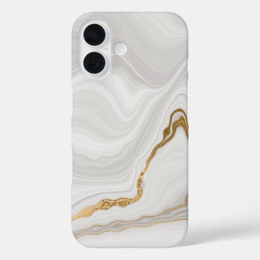 Elegant White And Gold Marble Case-Mate iPhone Hülle (Rückseite)