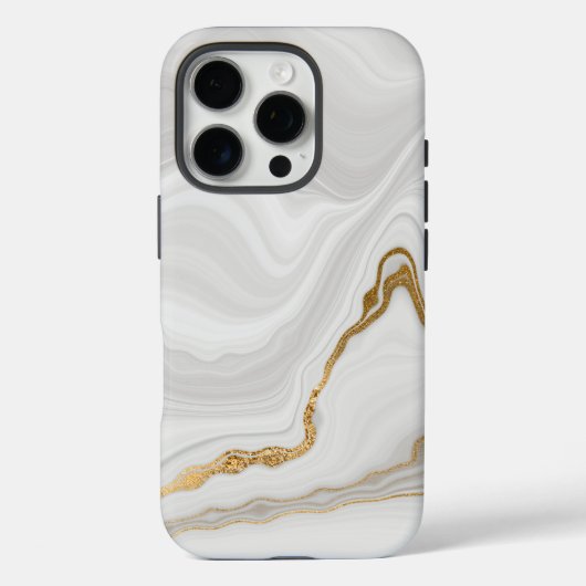 Elegant White And Gold Marble Case-Mate iPhone Hülle (Rückseite)