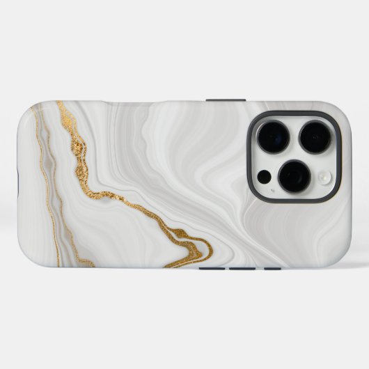 Elegant White And Gold Marble Case-Mate iPhone Hülle (Rückseite (Horizontal))