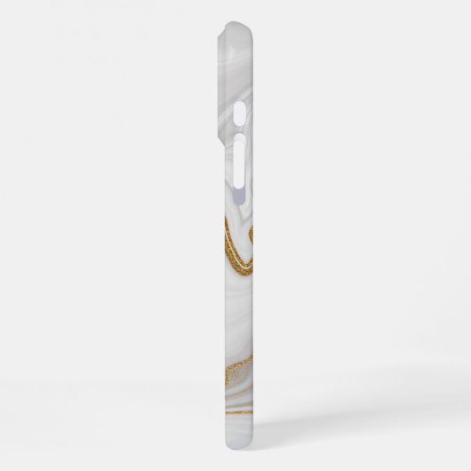 Elegant White And Gold Marble iPhone Hülle (Linke Seite)