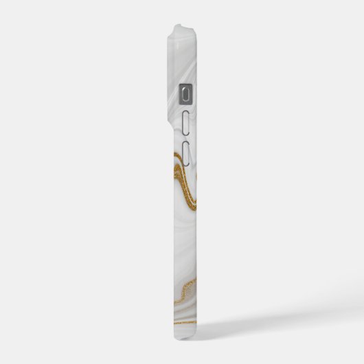 Elegant White And Gold Marble iPhone Hülle (Linke Seite)