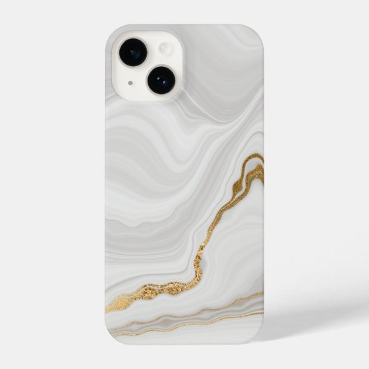Elegant White And Gold Marble iPhone Hülle (Rückseite)