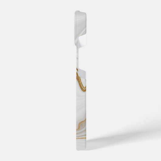 Elegant White And Gold Marble iPhone Hülle (Linke Seite)