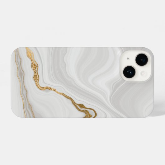 Elegant White And Gold Marble iPhone Hülle (Rückseite (Horizontal))