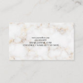 Elegant White and Gold Marble Professional Visitenkarte (Rückseite)
