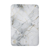 Elegant White and Gold Marbled  Badematte (Vorderseite Vertikal)