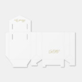 Elegant White and Gold Monogram Vielen Dank Geschenkschachtel (Ungefaltet)