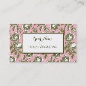 Elegant White and Gold Roses on Pink Custom Visitenkarte (Vorderseite)